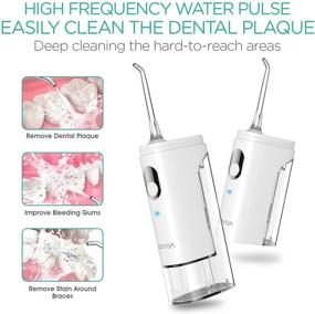 img 2 attached to 🚿 VOYOR Cordless Water Flosser with Double Detachable Water Tanks: Portable & Rechargeable for Teeth, Braces, Bridges - WF500