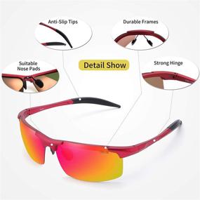 img 1 attached to 🕶️ OSLOB TR90 Polarized Sports Sunglasses ST002 for Cycling, Running, and Driving – Enhance Your Vision!