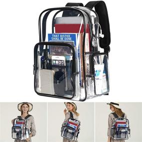 img 4 attached to 🎒 Girls' Transparent Clear Backpack Bookbag