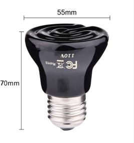 img 3 attached to 🔥 100W Mini Ceramic Infrared Heat Emitter Bulb (2 Pack) for Reptile, Snake, Turtle, Lizard, Chicken, Brooder Coop - No Light, 110V