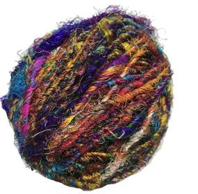 img 1 attached to 🧶 KNITSILK Recycled Sari Silk Yarn - Bulky Multicolor Yarn (100g): Perfect for Knitting, Crochet, Weaving
