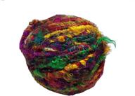 🧶 knitsilk recycled sari silk yarn - bulky multicolor yarn (100g): perfect for knitting, crochet, weaving logo