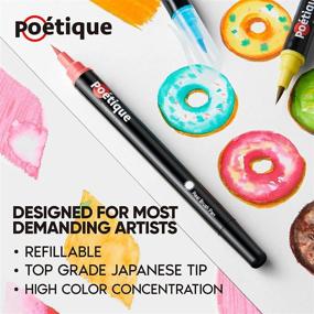 img 3 attached to 🖌️ Vibrant Watercolor Brush Pens for Scrapbooking & Stamping: Discover Poétique's Refillable Magic!