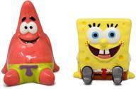 🧽 spongebob squarepants and patrick salt and pepper shaker set: hand-painted ceramic utensils for home and kitchen - 2-piece homeware, refillable logo