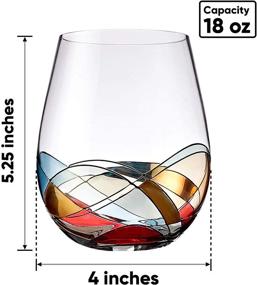 img 3 attached to Bezrat Stemless Glasses Lead Free Essential Kitchen & Dining