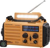 📻 emergency solar hand crank portable radio - noaa weather radio for household and outdoor use, with am/fm/shortwave radio bands, 2000mah rechargeable battery power bank usb charger, windup camping flashlight, compass, and sos feature logo