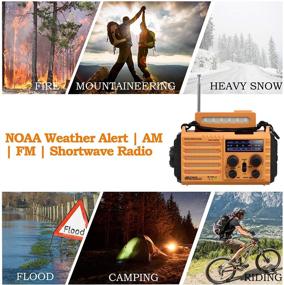img 3 attached to 📻 Emergency Solar Hand Crank Portable Radio - NOAA Weather Radio for Household and Outdoor Use, with AM/FM/Shortwave Radio Bands, 2000mAh Rechargeable Battery Power Bank USB Charger, Windup Camping Flashlight, Compass, and SOS Feature
