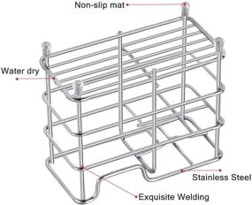 img 2 attached to 🦷 Space-Saving Stainless Steel Toothbrush Holder: HBlife Small Organizer for Bathroom with 5 Slots