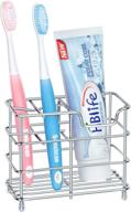 🦷 space-saving stainless steel toothbrush holder: hblife small organizer for bathroom with 5 slots logo