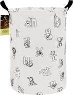 🧺 hunrung laundry hamper: spacious canvas toy organizer for dorms, kids' rooms, and bathrooms логотип