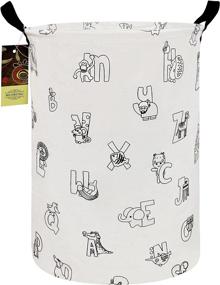 img 4 attached to 🧺 HUNRUNG Laundry Hamper: Spacious Canvas Toy Organizer for Dorms, Kids' Rooms, and Bathrooms