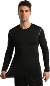 img 3 attached to 👕 Men's 3 Pack Long Sleeve Compression Shirts - Workout Undershirts for Athletic Running, Performance Base Layer