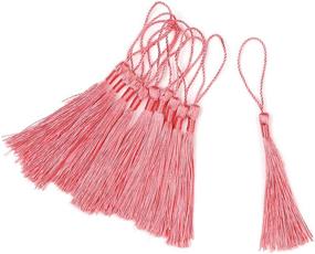 img 1 attached to 🍉 I-MART 5-Inch Silky Tassels for Handmade Jewelry Making, Bookmarks, and DIY Projects - Watermelon Red, Pack of 100