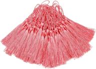 🍉 i-mart 5-inch silky tassels for handmade jewelry making, bookmarks, and diy projects - watermelon red, pack of 100 logo