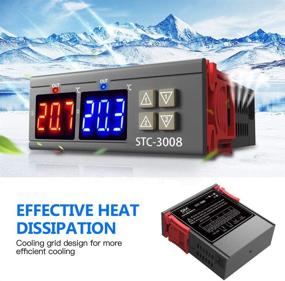 img 2 attached to Enhance Comfort and Efficiency with Aideepen Digital STC-3008 AC 🌡️ Temperature Controller: Dual Display Thermostat for AC 110-220V with Dual Probes