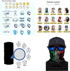 img 1 attached to 💀 Skull Face Mask: Ultimate UV Protection, Seamless Neck Gaiter, Bandana Scarf with 3D Skeleton Design