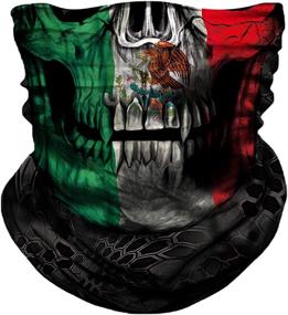 img 4 attached to 💀 Skull Face Mask: Ultimate UV Protection, Seamless Neck Gaiter, Bandana Scarf with 3D Skeleton Design