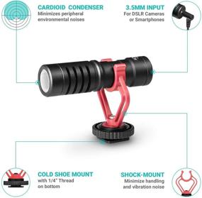 img 1 attached to 📸 Movo Desk Ring Light with Stand, Phone Holder, and VXR10 Video Microphone - Compatible with iPhone and Android Smartphones, Ideal Smartphone Video Recording Kit for Vlogging and YouTube Equipment