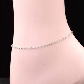 img 1 attached to 📿 Kelistom 925 Sterling Silver Ankle Bracelets for Women and Teen Girls - Satellite, Infinity, Star, Heart, Beaded, Round, Layered Minimalist Anklet Foot Jewelry with Extension