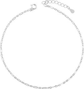 img 4 attached to 📿 Kelistom 925 Sterling Silver Ankle Bracelets for Women and Teen Girls - Satellite, Infinity, Star, Heart, Beaded, Round, Layered Minimalist Anklet Foot Jewelry with Extension