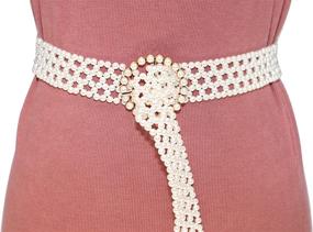 img 4 attached to 👗 Amiveil Elastic Rhinestone Stretch Belts - Women's Accessories and Belts