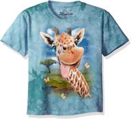 mountain giraffe selfie child t shirt logo