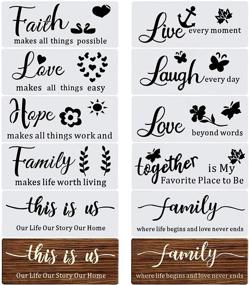 img 4 attached to 10 Pieces Inspirational Quote Stencils: Reusable 🎨 Motivational Word Art for Wall & Floor Decor