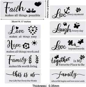 img 3 attached to 10 Pieces Inspirational Quote Stencils: Reusable 🎨 Motivational Word Art for Wall & Floor Decor