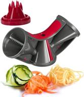 🌪️ efficient and durable westmark stainless steel tri-blade vegetable spiral slicer spiralizer julienne cutter (red/black) logo