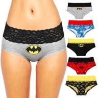 🩲 marvel superhero panties - 5pcs women's lace trim lady's briefs, featuring superman underwear; perfect for cartoon lovers logo