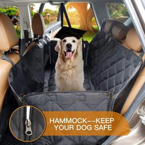 img 3 attached to 🐶 Durable Anti-Scratch Waterproof Dog Car Seat Cover - Black RTOSY Pet Back Seat Cover & Hammock with Adjustable Straps for Cars, Trucks, SUVs