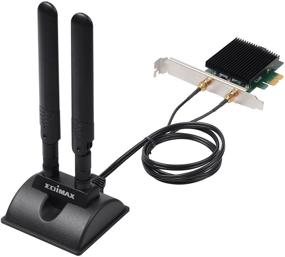 img 1 attached to 📶 Edimax AX3000 Wi-Fi 6 802.11ax Dual Band + Bluetooth 5.0 PCI Express Wireless Adapter - High Speed, WPA3 Support, External Antenna