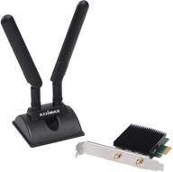 📶 edimax ax3000 wi-fi 6 802.11ax dual band + bluetooth 5.0 pci express wireless adapter - high speed, wpa3 support, external antenna logo