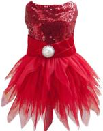 🎄 tangpan beam waist christmas pet costume dog dance skirt party dress with satin camp логотип