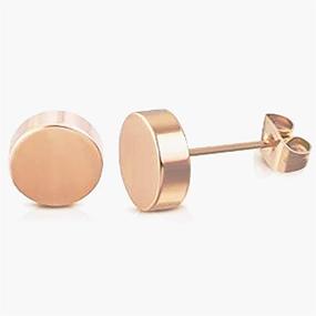 img 2 attached to 💖 CTJA 18K Rose Gold Plated Titanium Steel Classic Heart Round Bean 6mm Ball Stud Earrings Set - Ideal Gift for Women and Girls