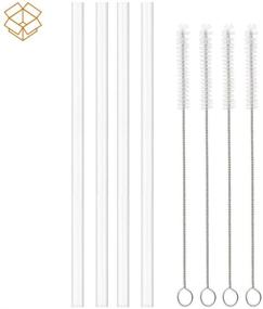 img 1 attached to 🥤 Set of 4 BPA-Free Straws and Cleaning Brushes for Hydroflask Wide Mouth Bottle Straw Lid - Ideal Replacement pack