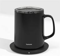 ☕️ hurkins smug 149℉ coffee mug warmer with wireless charger and pctg lid set for office or home desk (black) logo