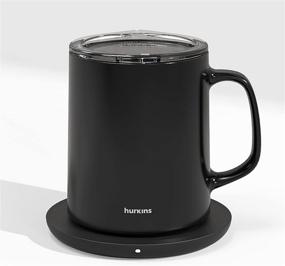 img 4 attached to ☕️ Hurkins Smug 149℉ Coffee Mug Warmer with Wireless Charger and PCTG Lid Set for Office or Home Desk (Black)