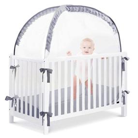 img 4 attached to L RUNNZER Baby Crib Tent - Prevent Baby from Climbing Out, Pop Up Crib Tent with Bite-proof Netting and Transparent Mesh Top for Enhanced Safety and Visibility in Nursery