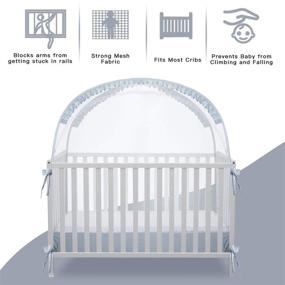 img 1 attached to L RUNNZER Baby Crib Tent - Prevent Baby from Climbing Out, Pop Up Crib Tent with Bite-proof Netting and Transparent Mesh Top for Enhanced Safety and Visibility in Nursery