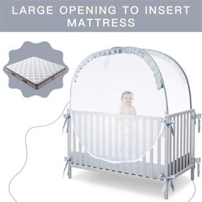 img 2 attached to L RUNNZER Baby Crib Tent - Prevent Baby from Climbing Out, Pop Up Crib Tent with Bite-proof Netting and Transparent Mesh Top for Enhanced Safety and Visibility in Nursery