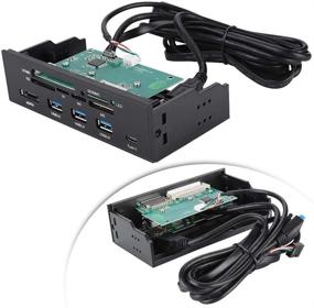 img 1 attached to 📸 Diyeeni Internal Card Reader 5.25inches: High Speed Front USB 3.0 Interface, Multifunction Dashboard PC Front Panel with eSATA and USB 3.1 Port