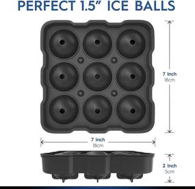 img 2 attached to 🍸 High-Quality Ice/Cake Ball Maker, Whiskey Ice Mold, 9 Spherical Balls Ice Tray creates 1.8" / 4.5cm Sphere, 3 Leak-Proof Sealing Mechanisms - Silicone