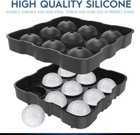 img 3 attached to 🍸 High-Quality Ice/Cake Ball Maker, Whiskey Ice Mold, 9 Spherical Balls Ice Tray creates 1.8" / 4.5cm Sphere, 3 Leak-Proof Sealing Mechanisms - Silicone