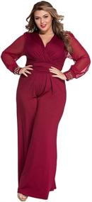 img 4 attached to Cokar Womens Jumpsuits Sleeve V Neck