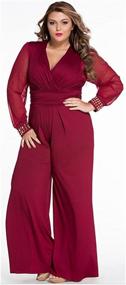 img 2 attached to Cokar Womens Jumpsuits Sleeve V Neck