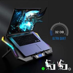 img 3 attached to 💻 Zezzio 12 Режим RGB Подставка для охлаждения ноутбука | 6 вентиляторов для ноутбуков от 12 до 17 дюймов (6FANS)