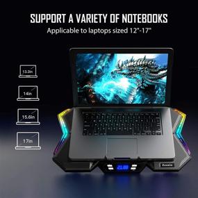 img 2 attached to 💻 Zezzio 12 Mode RGB Laptop Cooling Pad | 6 Fans for 12-17 Inch Notebooks (6FANS)