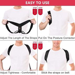 img 1 attached to 👕 Adjustable Posture Corrector Brace for Men and Women - Comfortable Upper Back Support, Neck, Back & Shoulder Straightener