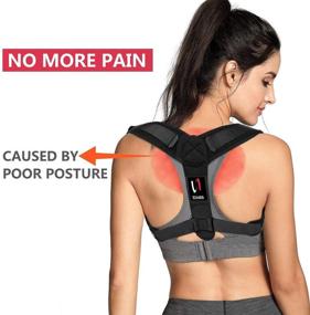 img 2 attached to 👕 Adjustable Posture Corrector Brace for Men and Women - Comfortable Upper Back Support, Neck, Back & Shoulder Straightener